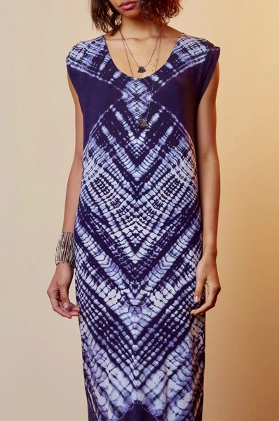 Laura Siegel Tie-Dye Jersey Sleeveless Maxi Dress
