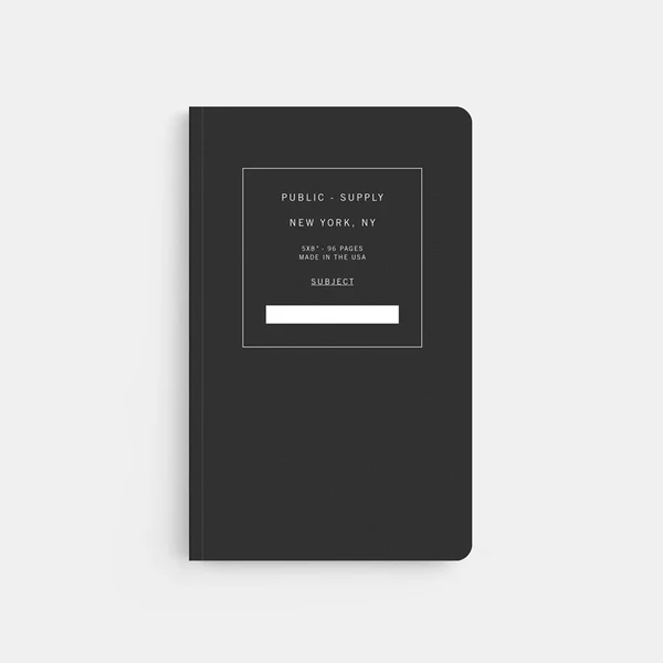 Public Supply 5 x 8 Black 01 Soft Cover Notebook