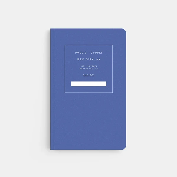 Public Supply 5 x 8 Blue Soft Cover Notebook