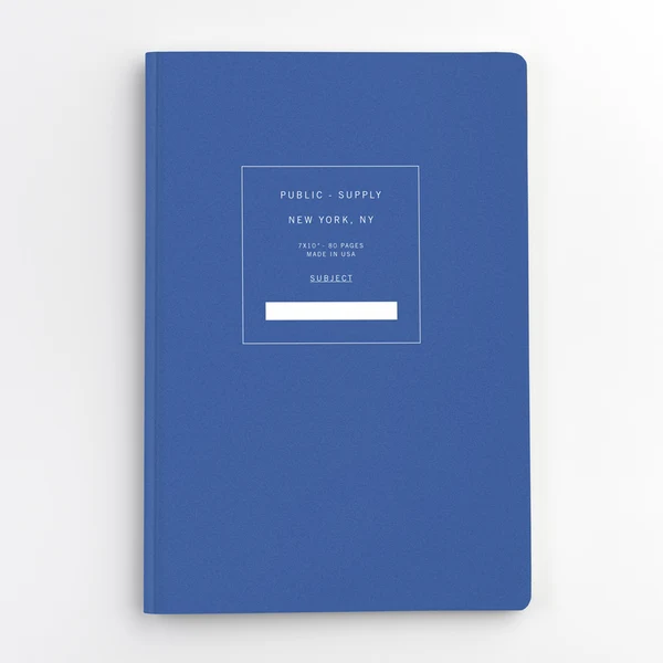 Public Supply 7 x 10 Blue Soft Cover Notebook