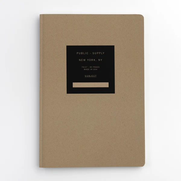Public Supply 7 x 10 Kraft Soft Cover Notebook