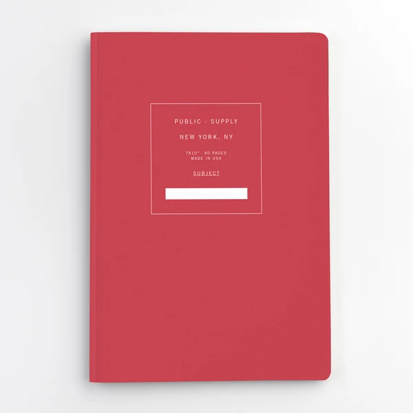 Public Supply 7 x 10 Red Soft Cover Notebook