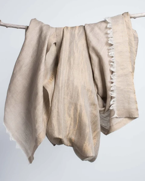 Bloom & Give Zari Cashmere Scarf in Natural