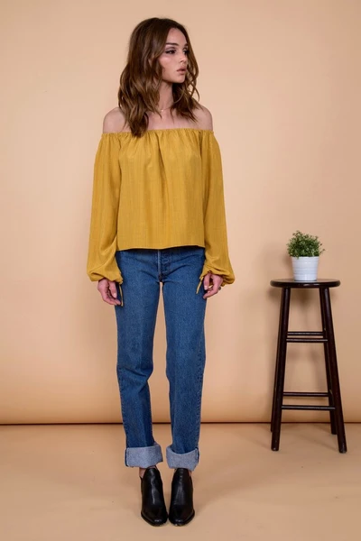 Otis & Maclain Georgia Top in Mustard Stripe