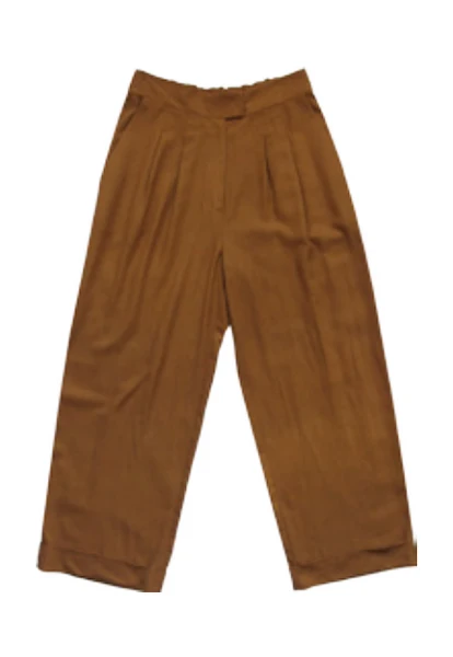 Ali Golden Roll-Cuff Pant in Rust