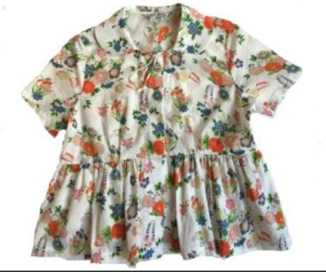 Nieves Lavi Kyoto Peplum Poplin Top
