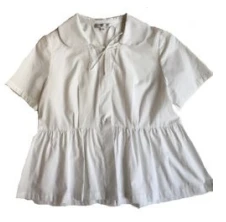 Nieves Lavi White Peplum Poplin Top