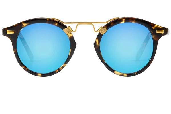 Krewe St. Louis Sunglasses in Bengal + Blue Mirrored Lens