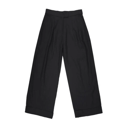 Ali Golden Roll-Cuff Pant in Black