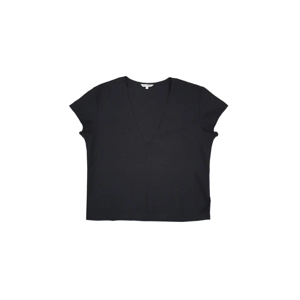 Ali Golden V-Neck Top in Black